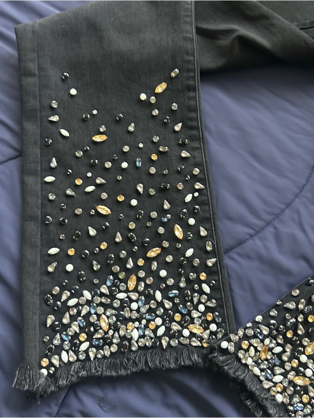 Anthropologie Pilcro Embellished Mid-Rise Slim Straight Jeans in Black - Picture 4 of 12